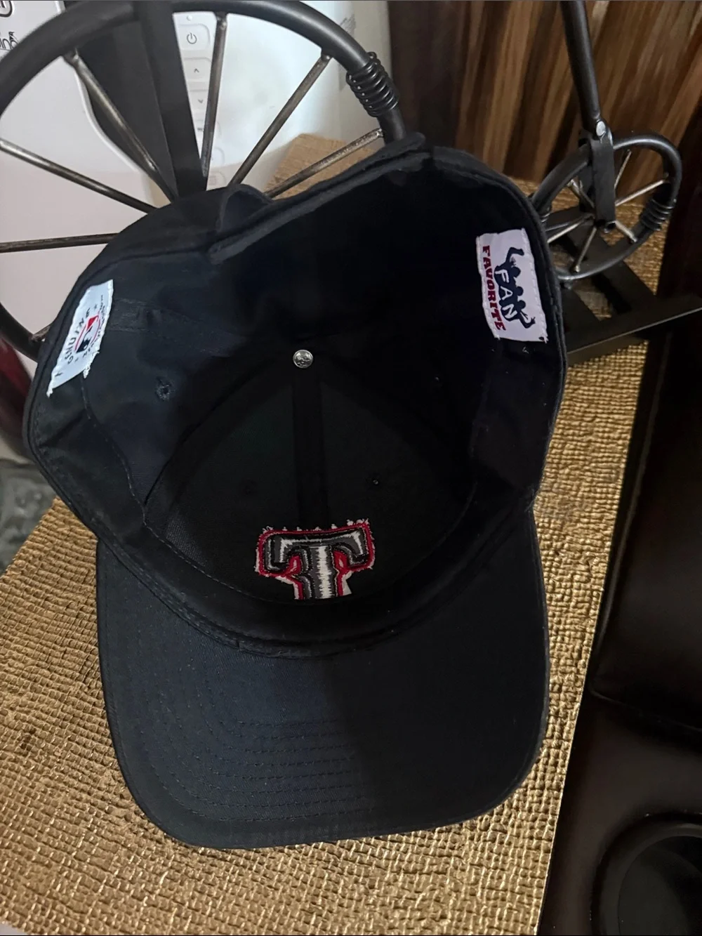 Black Baseball Cap with Embroidered 'T' Logo